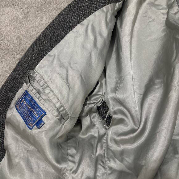 Vtg Pendleton Blazer Mens 40 Long Gray Tweed 100% Virgin Wool Elbow Patches - Picture 4 of 10